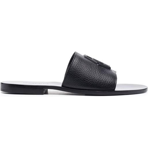 Philipp Plein slippers con applicazione logo - nero