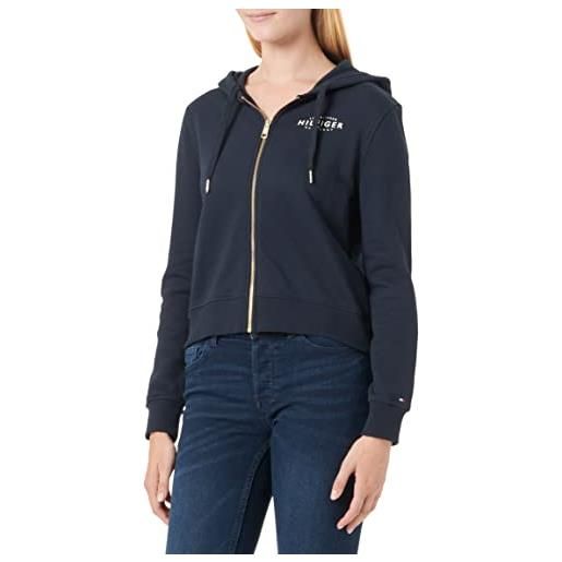 Tommy Hilfiger reg new branded zip up hoodie ww0ww36569 giacche pesanti, blu (desert sky), xl donna