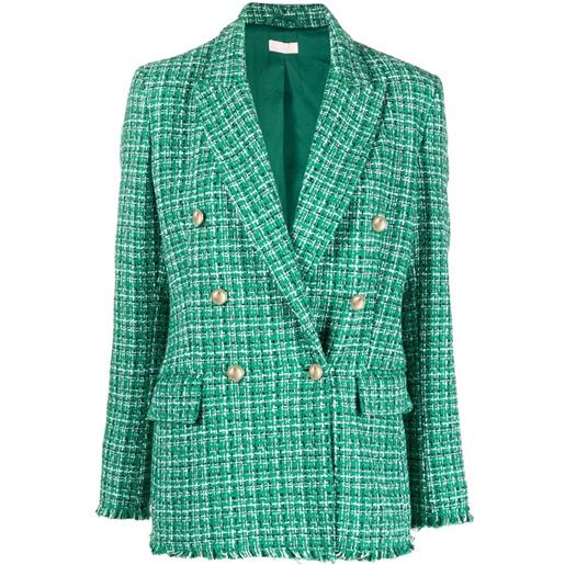 LIU JO blazer doppiopetto in tweed - verde