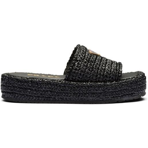 Prada sandali con suola rialzata - nero
