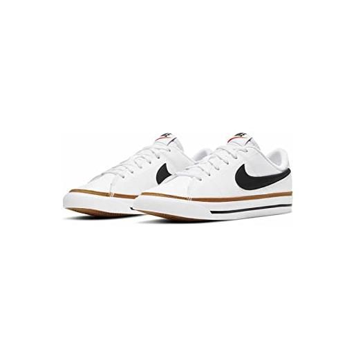 Nike court legacy, scarpe da ginnastica bambini e ragazzi, bianco/nero-desert ochre-gomma marrone chiaro, 37.5 eu