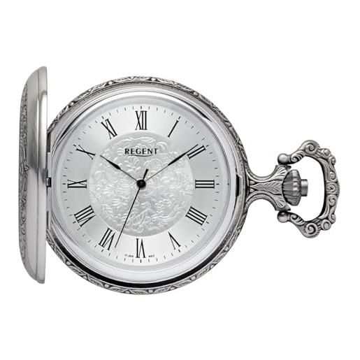 Regent orologio da taschino da uomo savonnette anticato, 49 mm, carica meccanica, numeri e minuti in diverse varianti, p-723 - numeri romani