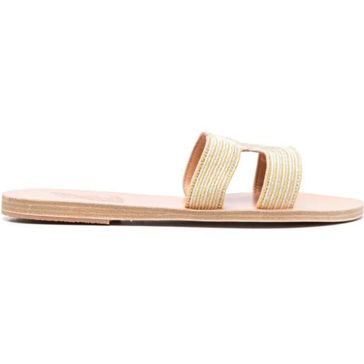 Ancient Greek Sandals sandali slides kentima con doppio cinturino - giallo