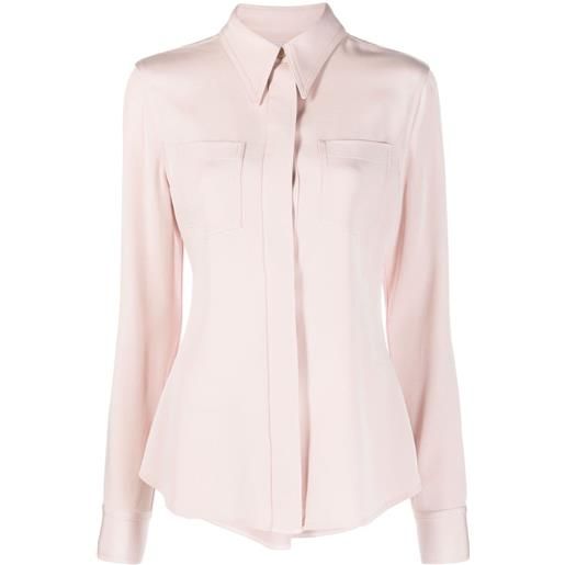 Victoria Beckham camicia semi trasparente - rosa