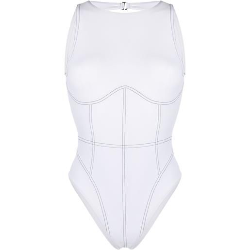 Noire Swimwear costume intero monospalla - bianco