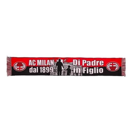 AC Milan sciarpa jacquard grafica di padre in figlio, acrilico, unisex adulto, rosso/nero, taglia unica