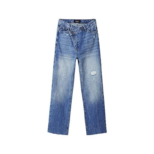 Desigual levadu, 5053 denim medium wash jeans, blue, 44 da donna