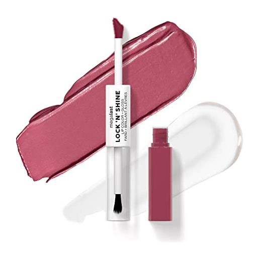 Wet n Wild megalast lock n' shine, dual-ended lip color and clear gloss, vitamin e and jojoba oil enriched formula, utaupia shade