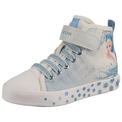 Geox jr ciak girl d, sneakers bambine e ragazze, bianco/blu (white/sky), 39 eu