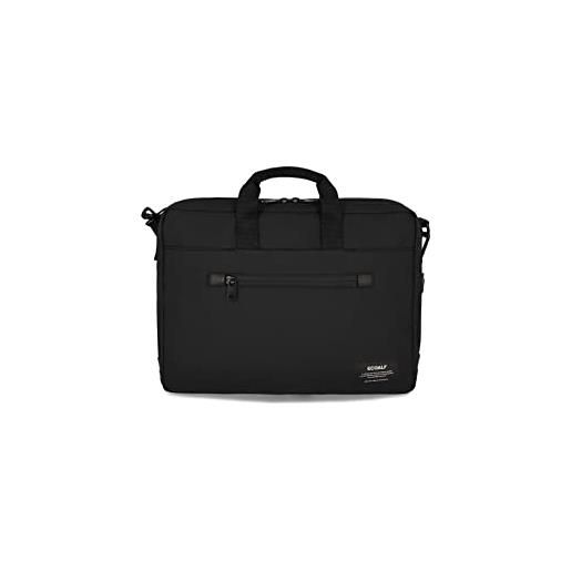 ECOALF, lyonalf - valigetta portatile per pc, idrorepellente, comoda e versatile, qualità e resistenza, 38 x 9 x 19 cm, nero, taglia unica, briefcase