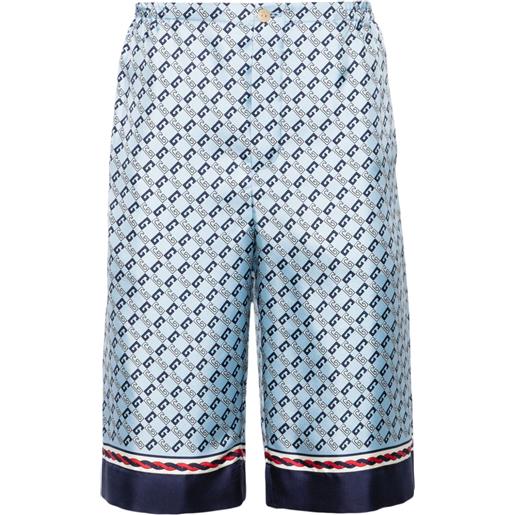 Gucci shorts sportivi con stampa gg - blu
