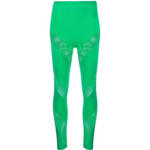 Philipp Plein leggings con inserto traforato - verde