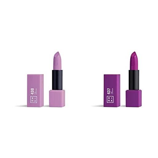 3ina makeup - vegan - the purple kit - the lipstick 430 + the lipstick 437 - lilac - rossetto matte - alta pigmentazione - profumo di vaniglia e custodia magnetica - lucido e mat - cruelty free