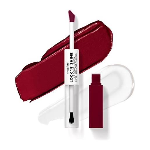 Wet n Wild megalast lock n' shine, dual-ended lip color and clear gloss, vitamin e and jojoba oil enriched formula, sizzling siren shade