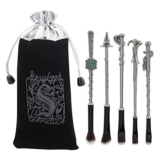 LEEMASING 5 pezzi per harry potter wizard wand make up pennelli manico in metallo set regalo per ragazze e donne