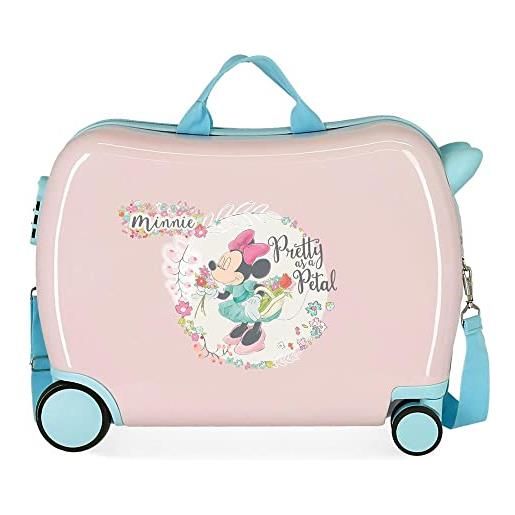 Disney minnie florals valigia per bambini rosa 50 x 38 x 20 cm rigida abs chiusura a combinazione laterale 34 l 1,8 kg 4 ruote equipaggiamento a mano
