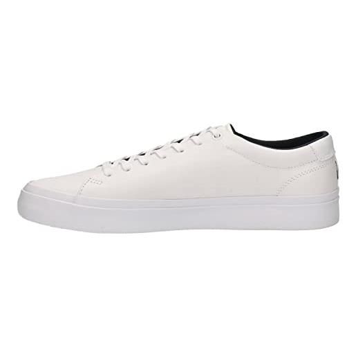 Tommy Hilfiger sneakers vulcanizzate uomo modern vulc corporate leather scarpe, bianco (white), 40 eu