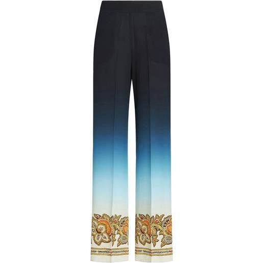 ETRO pantaloni ampi con effetto sfumato - blu