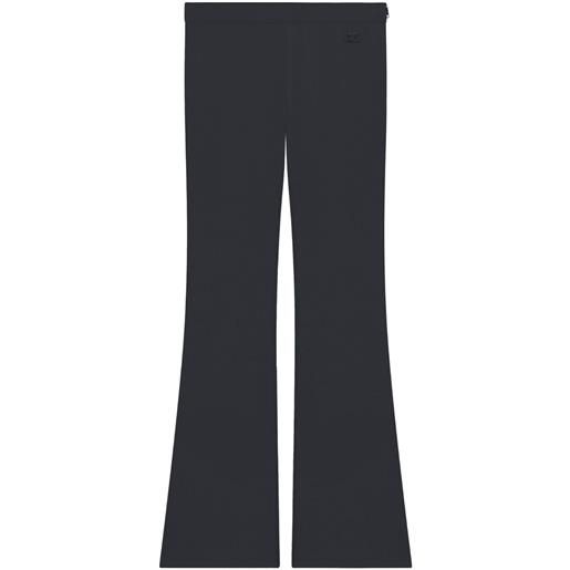 Courrèges pantaloni svasati con ricamo - nero