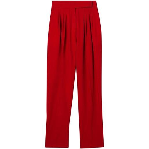 Burberry pantaloni sartoriali a vita alta - rosso