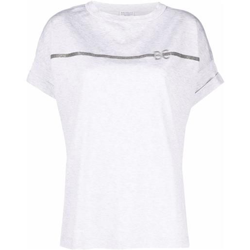 Brunello Cucinelli t-shirt con applicazione - grigio
