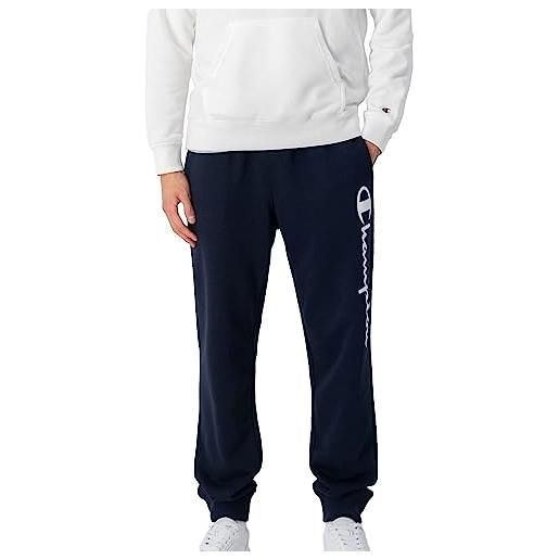 Champion legacy authentic pants powerblend terry logo rib cuff pantaloni da tuta, nero, 3xl uomo