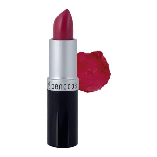 Benecos - natural beauty 90702 rossetto - luccicante - con olio di jojoba biologico e cera d'api biologica - rosa rosa