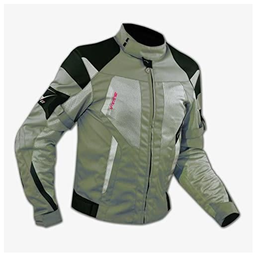 A-Pro giacca moto tessuto cordura mesh rete estiva traforata protezioni ce grigio l