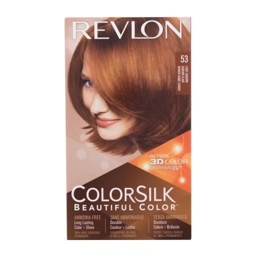 Revlon colorsilk beautiful color tonalità 53 light auburn cofanetti tinta per capelli colorsilk beautiful color 59,1 ml + sviluppatore 59,1 ml + balsamo 11,8 ml + guanti per donna