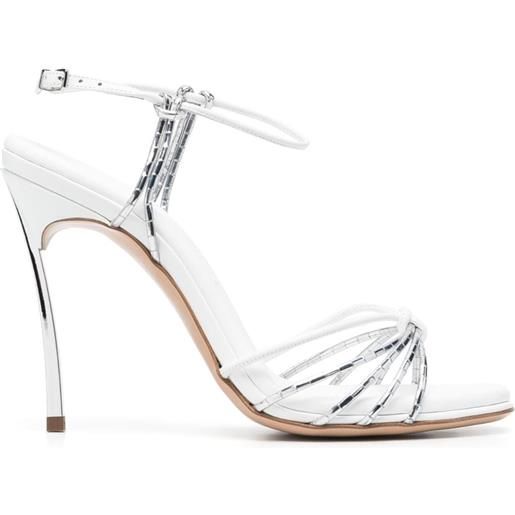 Casadei sandali con effetto metallizzato blade 100mm - bianco