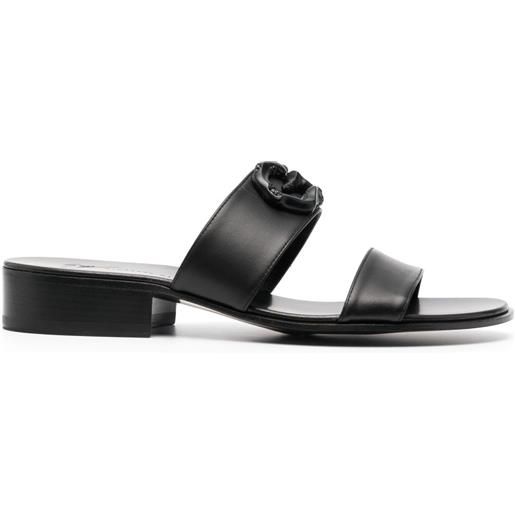 Giuseppe Zanotti sandali slides con placca logo - nero