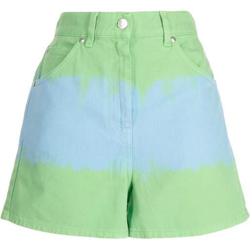 MSGM shorts denim con stampa - verde