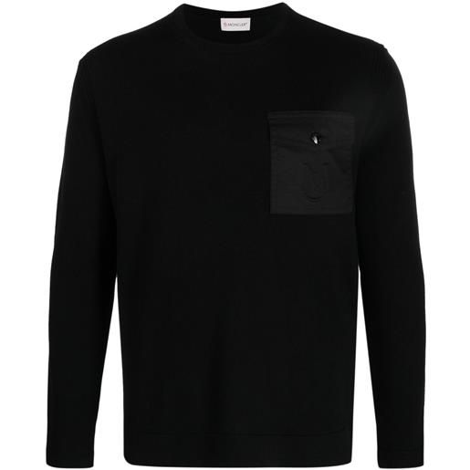Moncler maglione con logo goffrato - nero