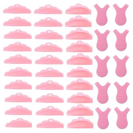 Eyeluvlashes PROFESSIONAL EYELASH EXTENS 15 paia di cuscinetti per bigodini in silicone rosa per sollevare ciglia di sollevamento permanente eyeluvlashes marchio, piccolo, 5xmedio, 5xgrande)