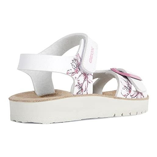 Geox j sandal costarei gi j15eab0, sandali bambine e ragazze, bianco (pink), 30 eu