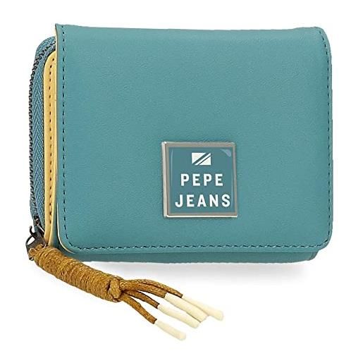 Pepe Jeans bea wallet purse, portafoglio donna, turchese, taglia unica eu