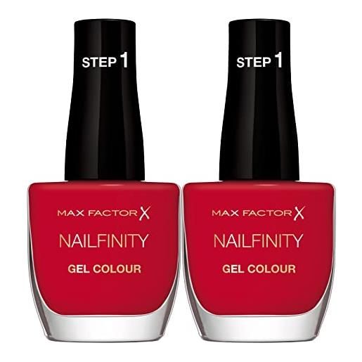 MAXFACTOR 2x max factor nailfinity gel colour smalto per unghie a lunga tenuta senza lampada uv colore 310 red carpet ready - 2 smalti