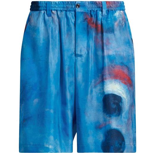 Marni shorts con stampa - blu