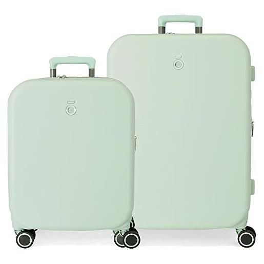 Enso set valigia annie green 55/70 cm abs rigido chiusura tsa integrata 116l 7,54 kg 4 doppie ruote bagaglio a mano