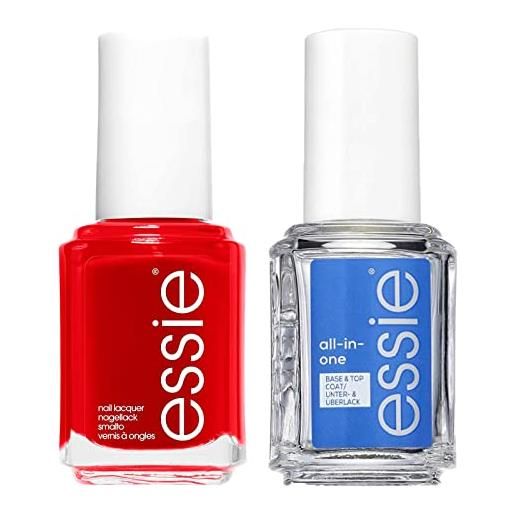 Essie all in one base e top coat per unghie colore trasparente formula protettiva + Essie smalto a lunga durata colore 57 forever yummy - 2 cosmetici