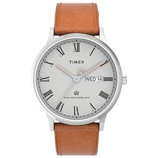 Timex orologio analogico al quarzo uomo con cinturino in pelle tw2v73600vq
