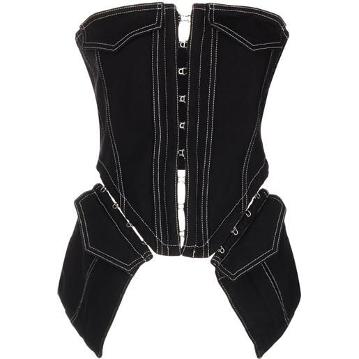 Dion Lee corsetto denim con tasca - nero