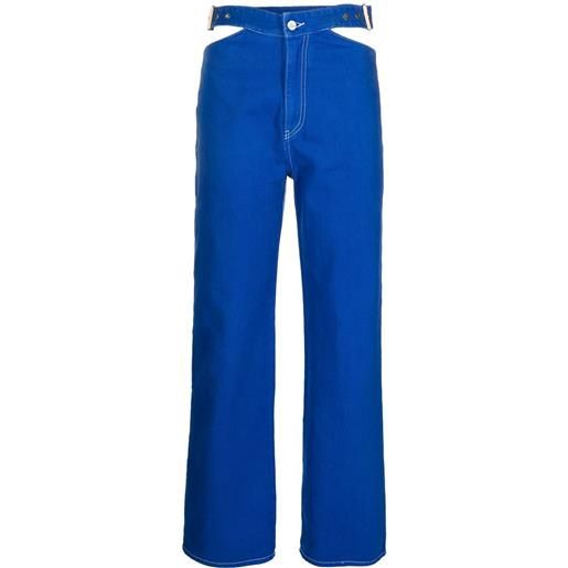 Dion Lee jeans y-front dritti - blu