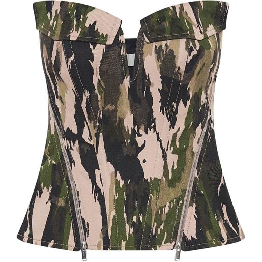Dion Lee top con stampa camouflage - verde