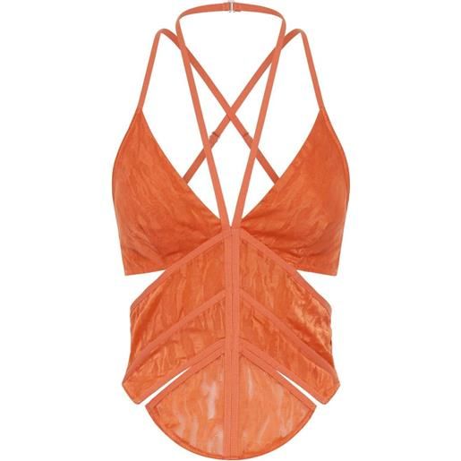 Dion Lee corsetto con stampa camouflage - arancione