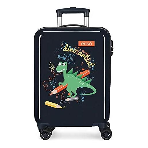 Enso dino artist cabin valigia multicolore 38x55x20 cm abs rigido chiusura a combinazione laterale 34l 2 kg 4 doppie ruote bagaglio a mano