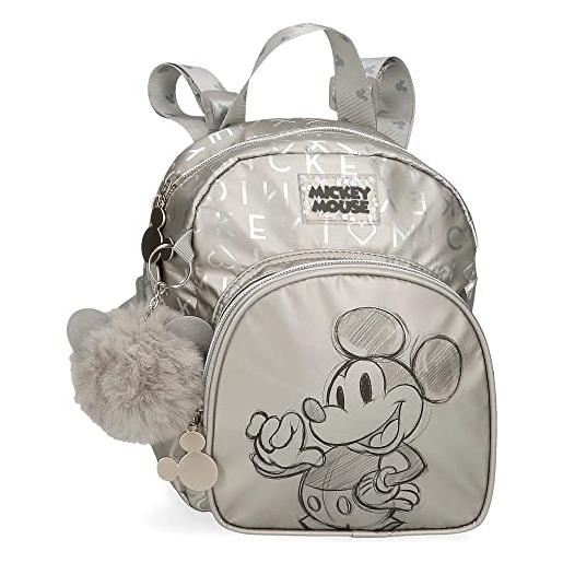 Disney zaino da passeggio Disney mickey 100 grigio 19x23x8 cm poliestere 3,5l