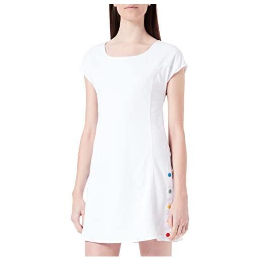 Love Moschino a- line dress in stretch lyocell gabardine vestito, bianco, 48 donna