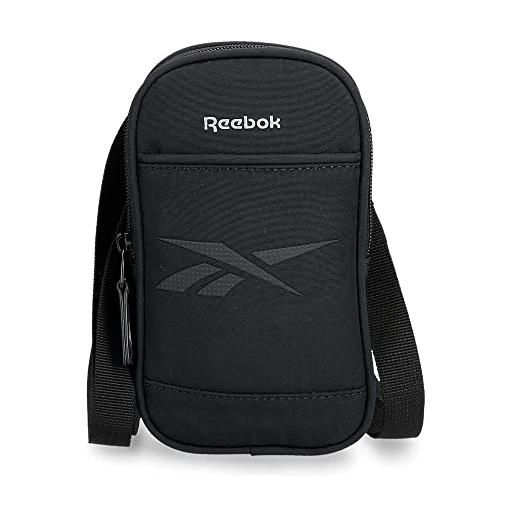 Reebok borsa a tracolla piccola Reebok newport nera 10,5x18x2 cm poliestere