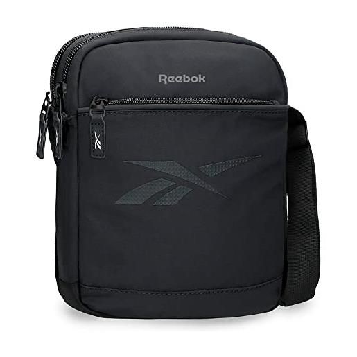 Reebok newport tablet bag borsa a tracolla due scomparti nera 22x27x8 cm poliestere